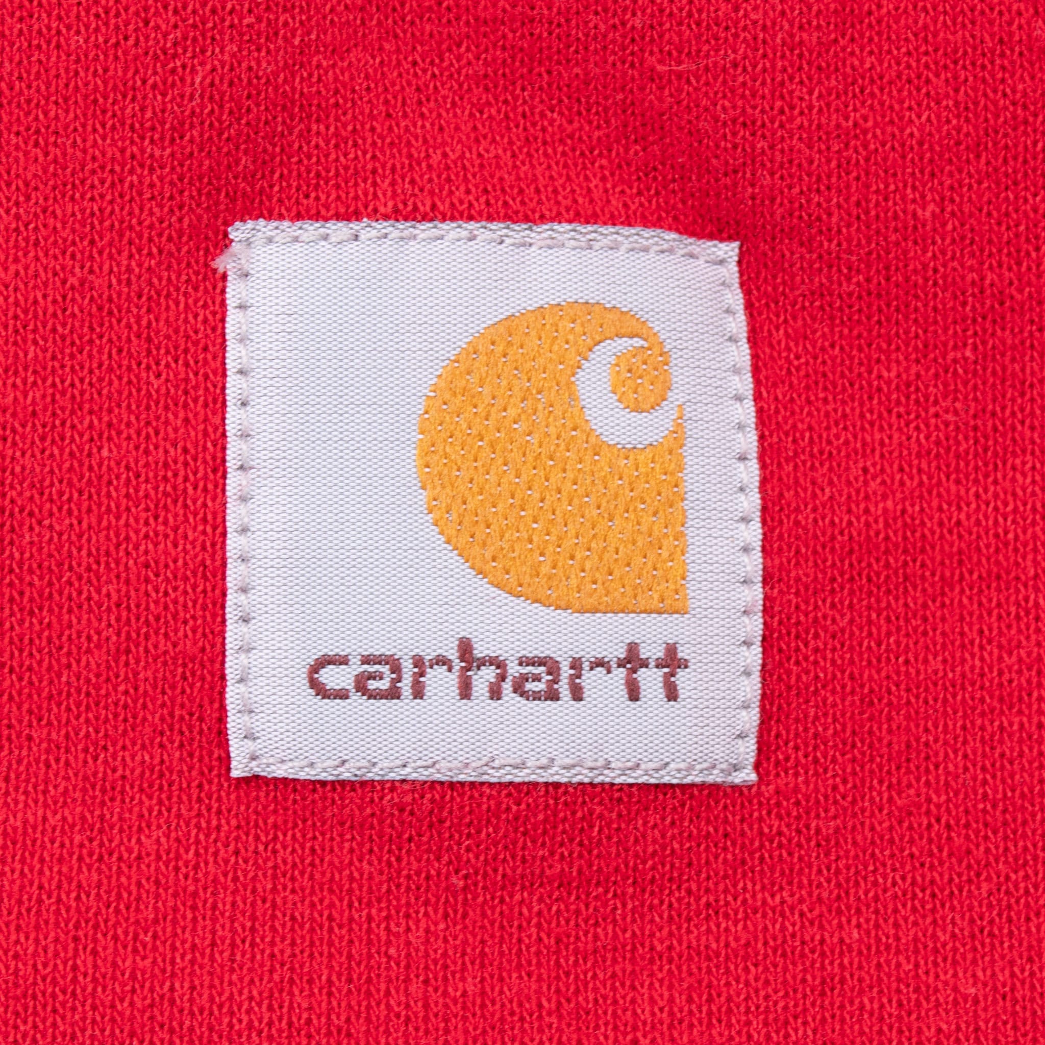 Vintage Carhartt Full Zip Red Hoodie Sweatshirt Size Large