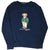 Full front view of navy Polo Ralph Lauren sweatshirt with Polo Bear graphic