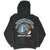 Back view of black Harley-Davidson hoodie featuring Sauk-Prairie eagle and Wisconsin river print