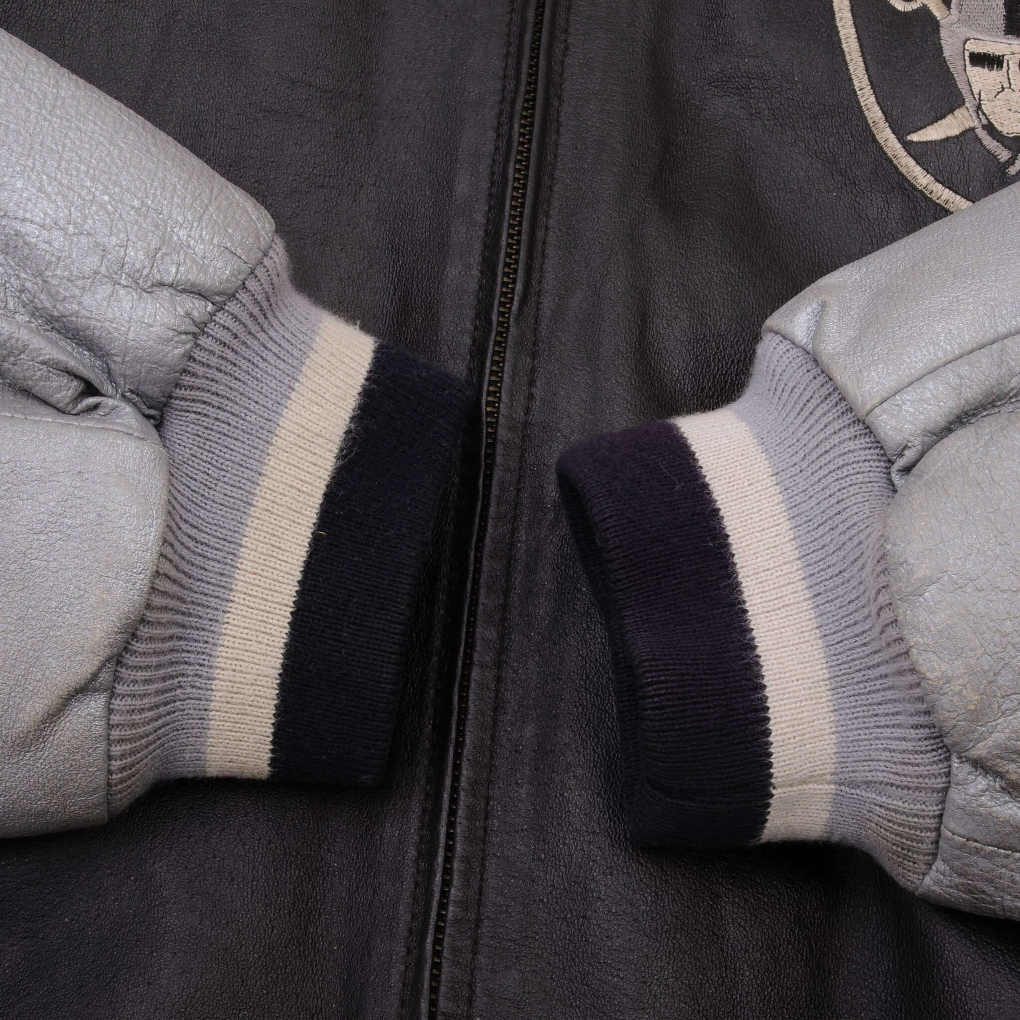 Vintage NFL Los Angeles Raiders Leather Jacket 1990S Size 2XL