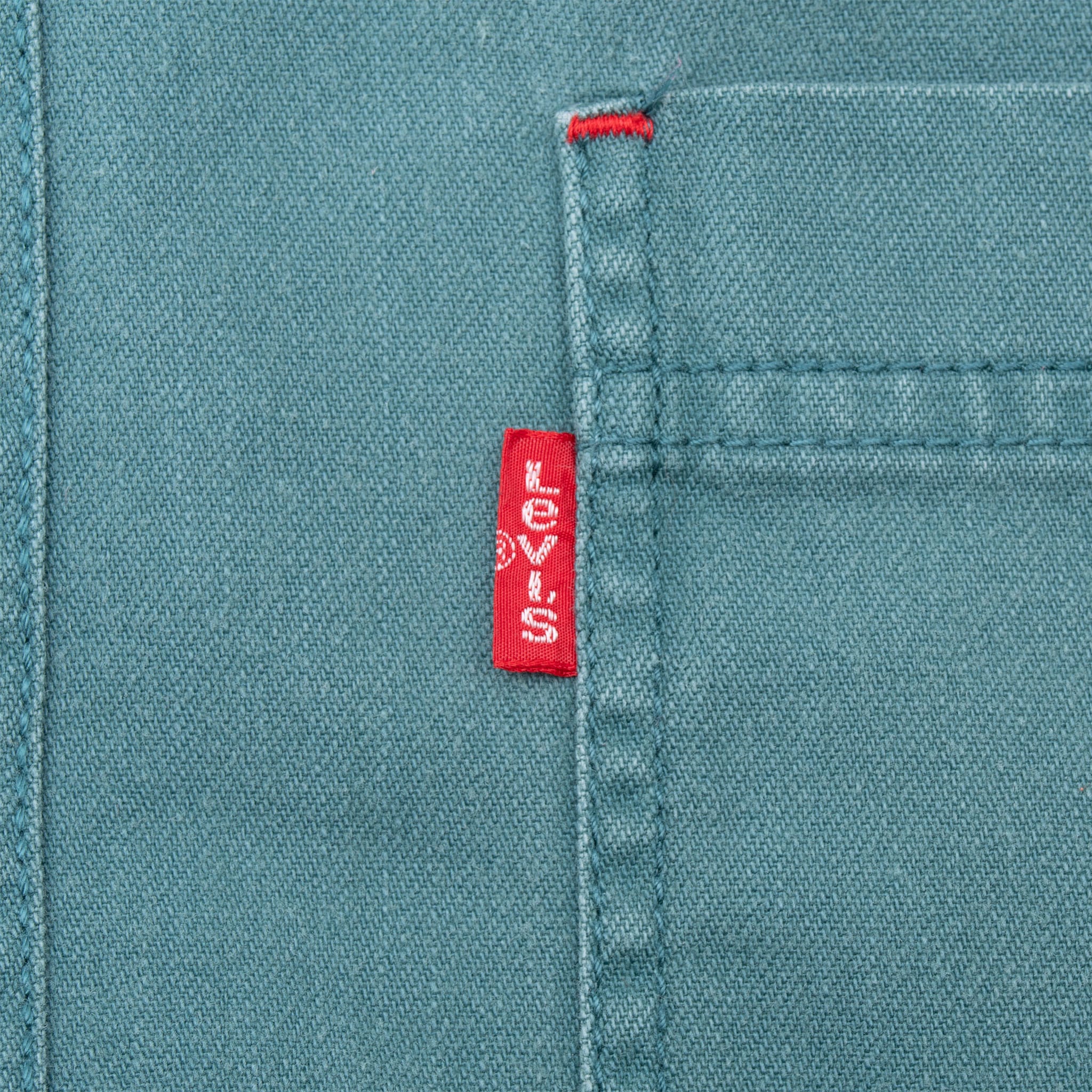 VINTAGE LEVIS RED TAB DENIM TEAL POCKET SHIRT 1990S MEDIUM
