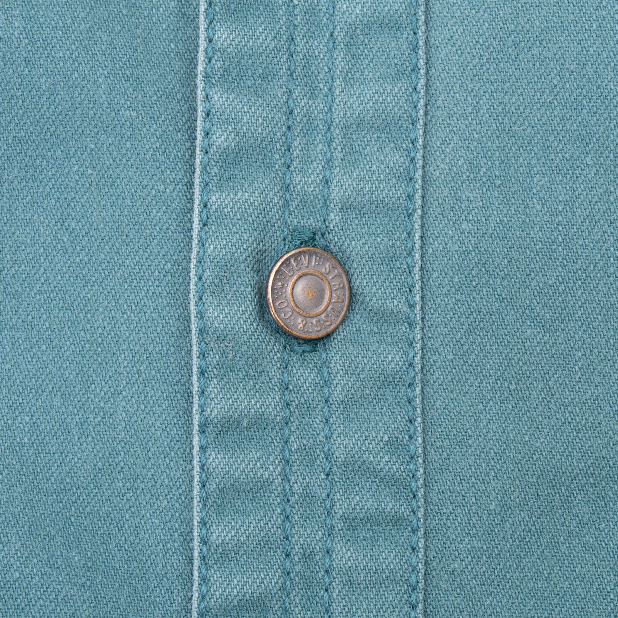 VINTAGE LEVIS RED TAB DENIM TEAL POCKET SHIRT 1990S MEDIUM