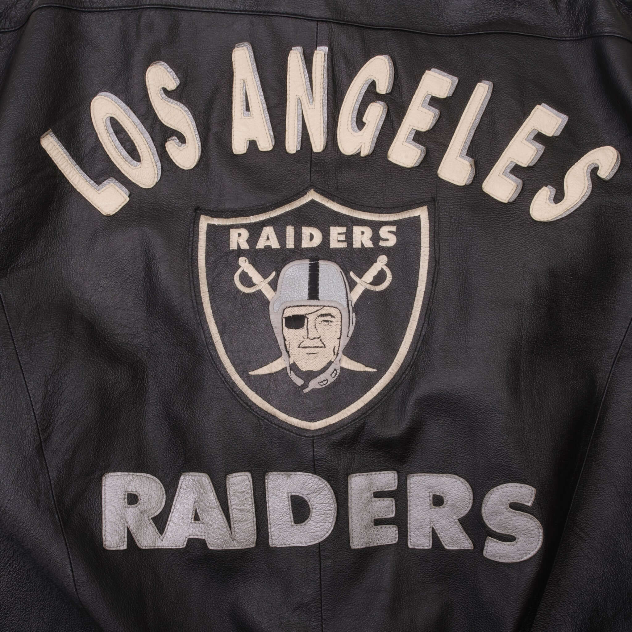 Vintage NFL Los Angeles Raiders Leather Jacket 1990S Size 2XL