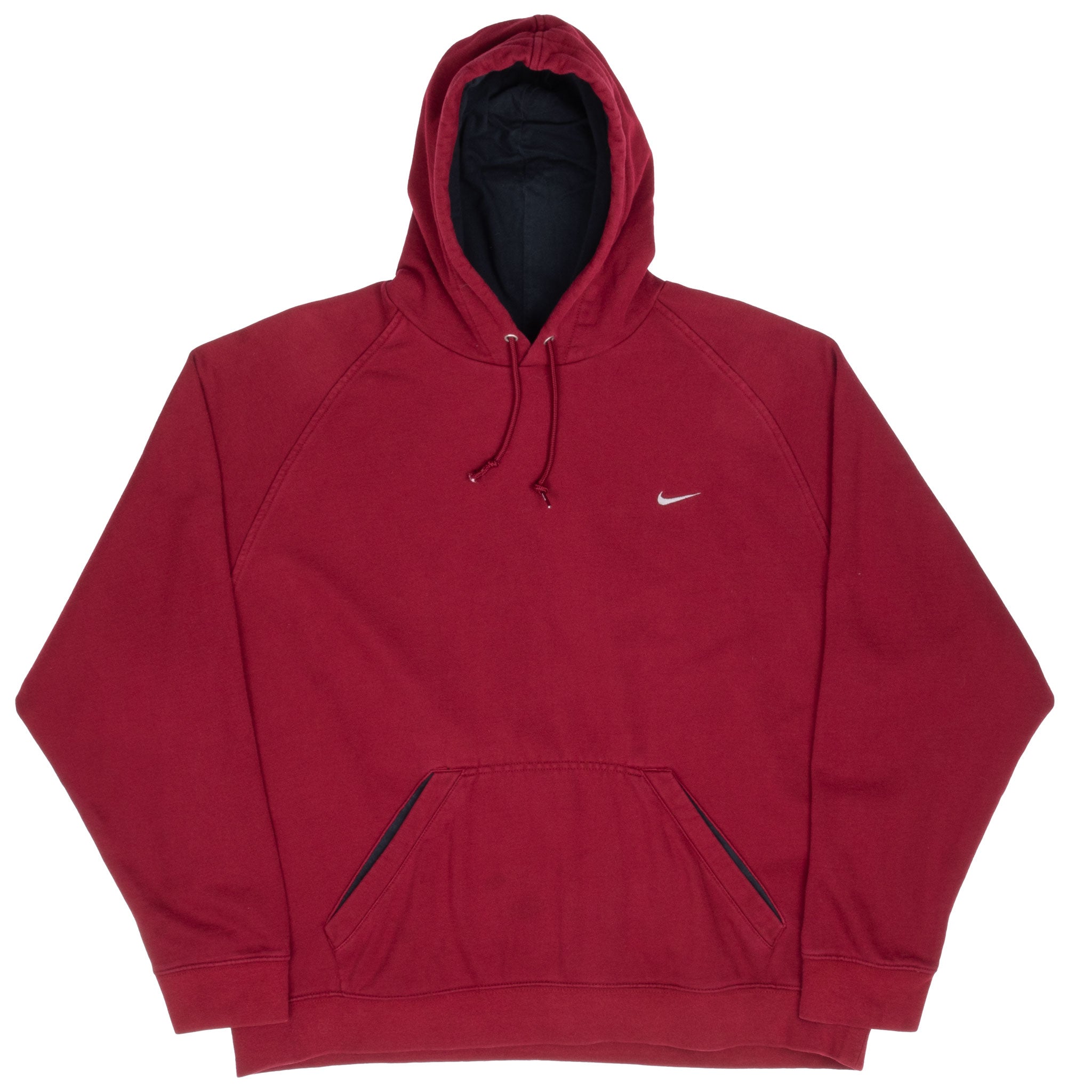 Vintage Nike Classic Swoosh Red Burgundy Sweatshirt 2000S Size 2XL