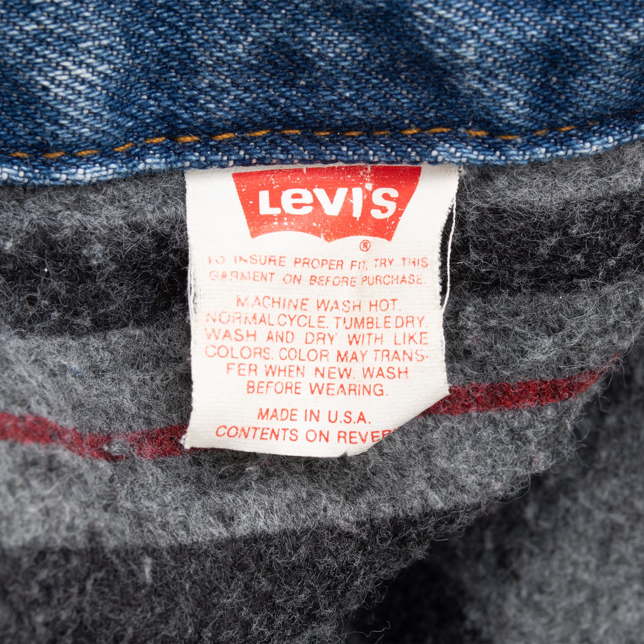 VINTAGE LEVIS INDIGO BLUE 4 POCKETS BLANKET LINED JACKET SIZE 40L 1980S MADE USA