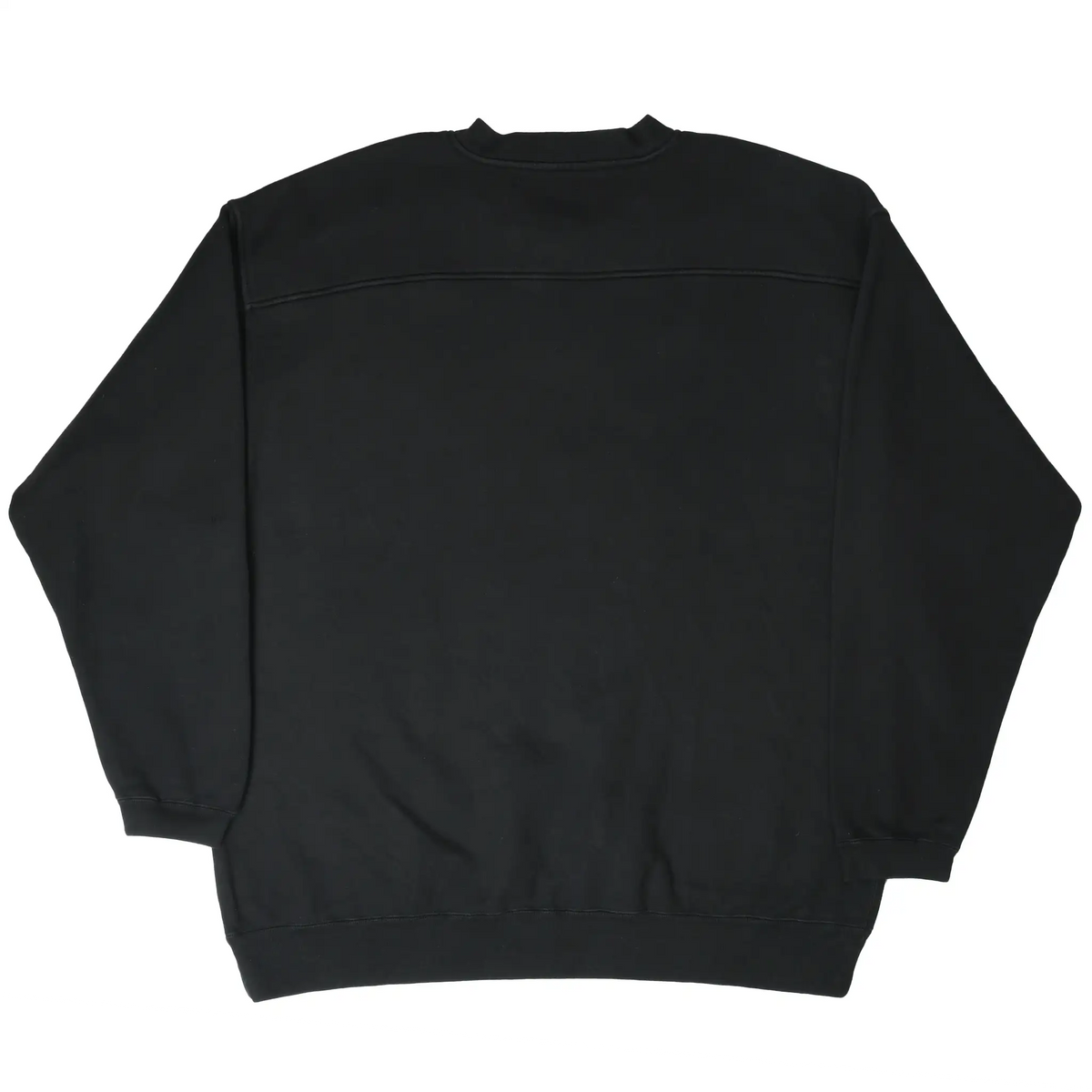 Back of black Pittsburgh Steelers crewneck sweatshirt with plain design