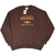 Full front view of brown Cleveland Browns sweatshirt with orange and white embroidered graphics