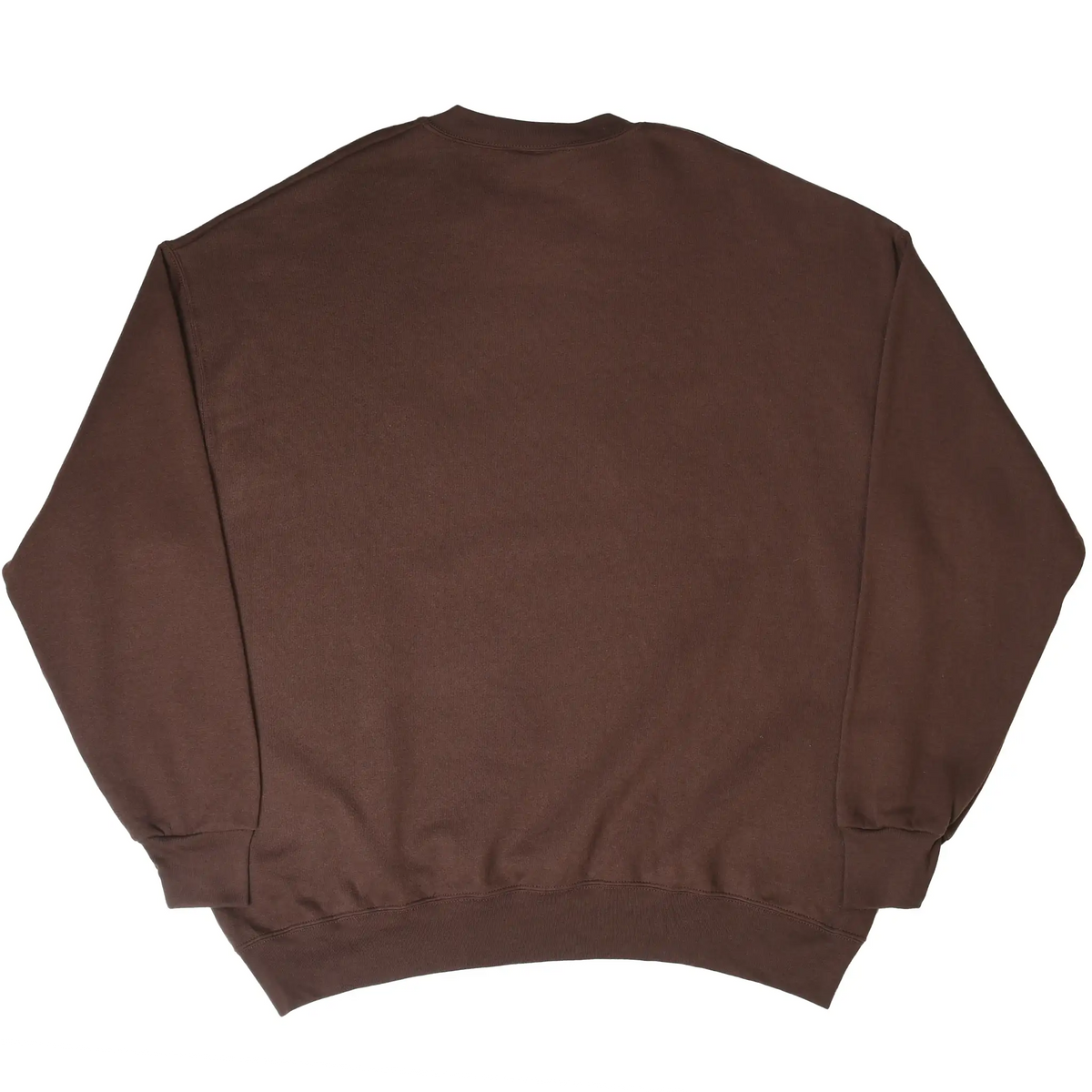 Back of plain brown Cleveland Browns crewneck sweatshirt