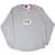 Full front view of grey Gap sweatshirt with G-35 football patch and raglan sleeves