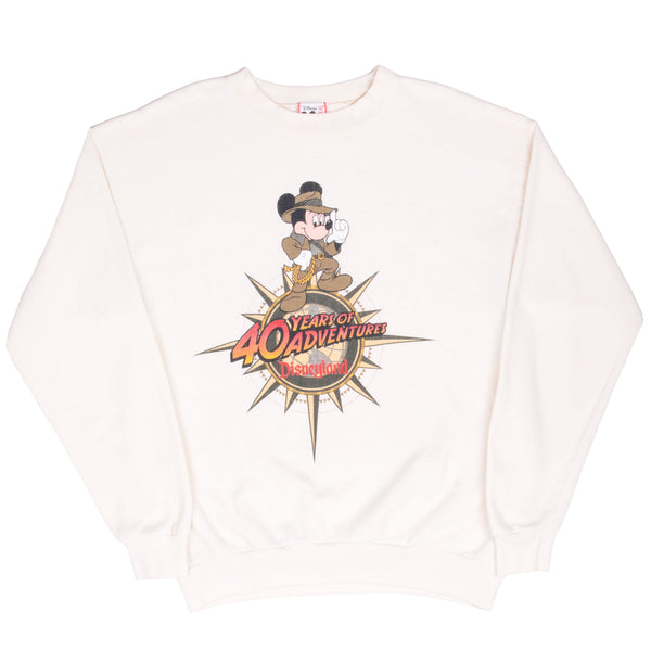 VINTAGE DISNEY MICKEY INDIANA JONES 40 YEARS OF ADVENTURE SWEATSHIRT 1990S LARGE