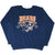 Full front view of navy Chicago Bears crewneck sweatshirt with helmet graphic