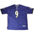 Front of purple Baltimore Ravens Tucker number 9 NFL jersey with black sleeve trim