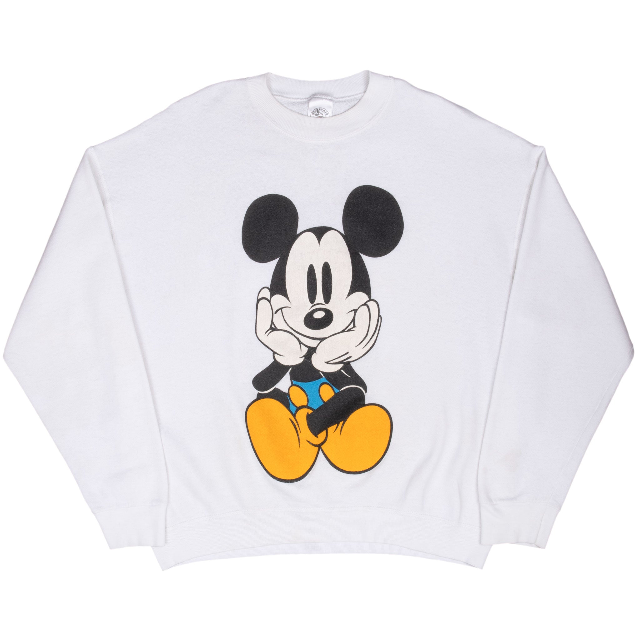 Vintage Disney Mickey Mouse And Co 1980S White Sweatshirt Size XL Made In Usa