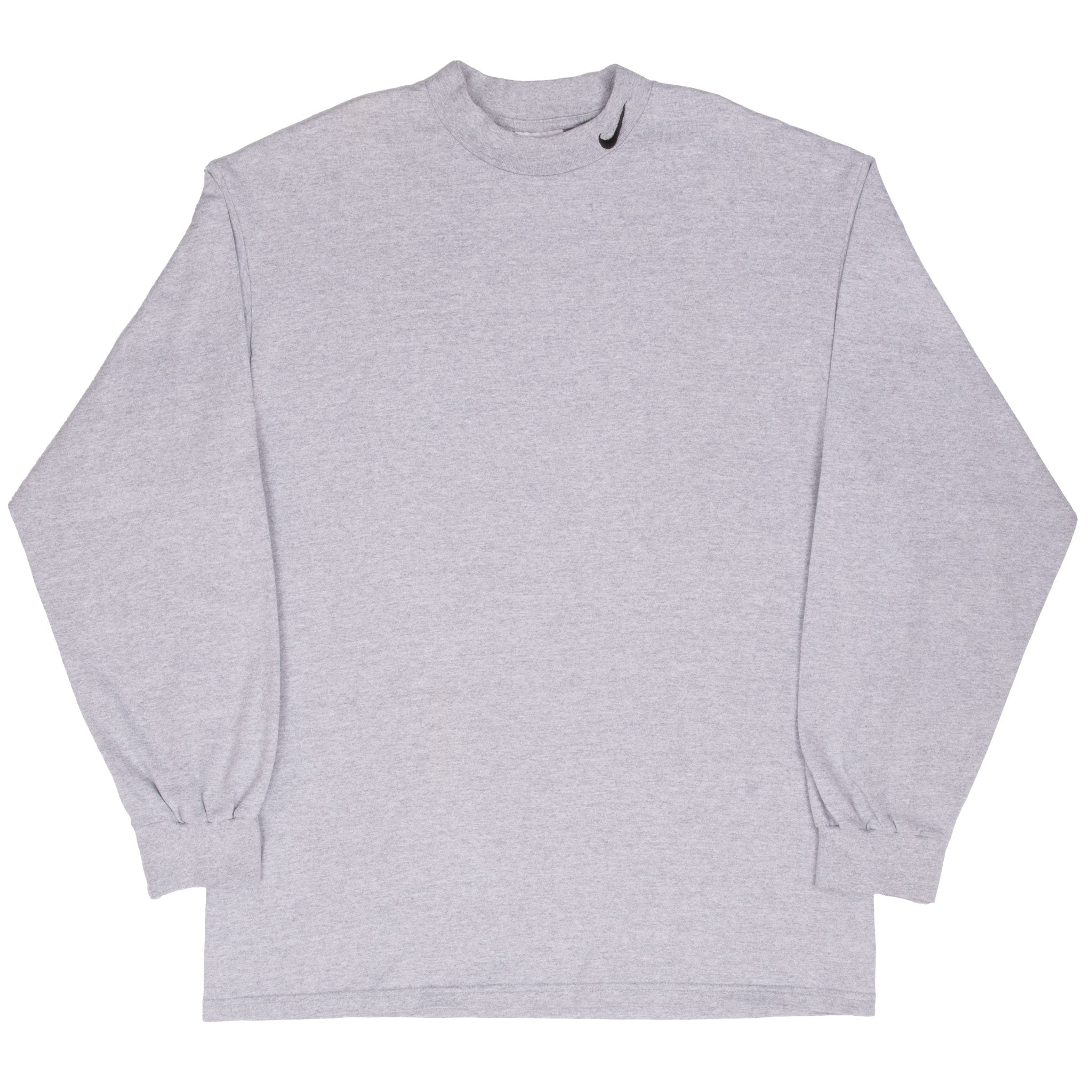 Vintage Nike Long Sleeve Turtle Neck Grey Tee Shirt 1990S Size Large