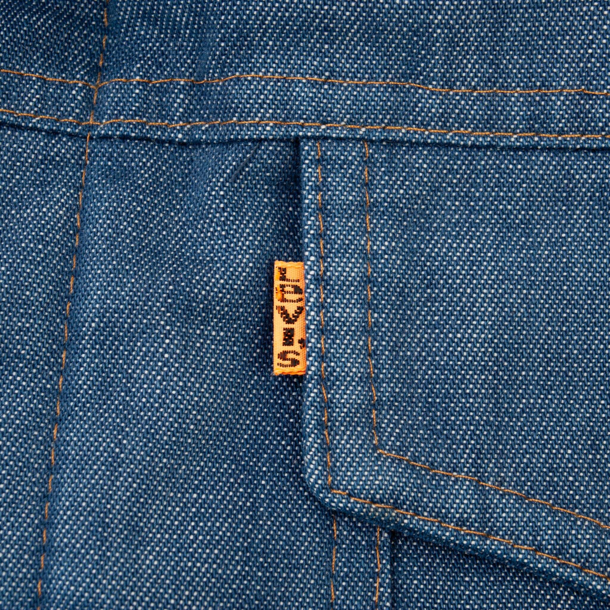 Vintage Levis Orange Tab Ski Puffer Denim Vest Jacket 1980S Large Made In Usa