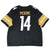 Back of black Nike Pittsburgh Steelers jersey with Pickens name and white number 14