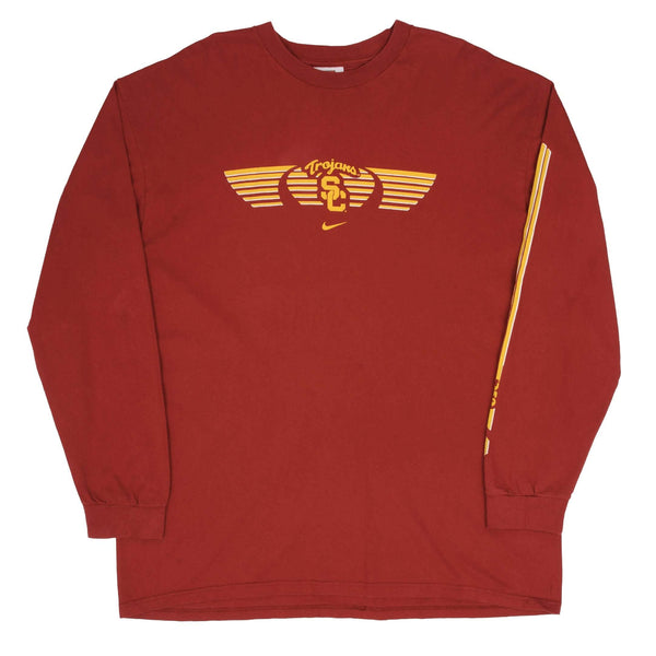 Vintage Usc Trojans Nike Center Swoosh Long Sleeve Tee Shirt 2000S Size XL