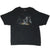 Full front view of black Harley-Davidson T-shirt with motorcycle graphic