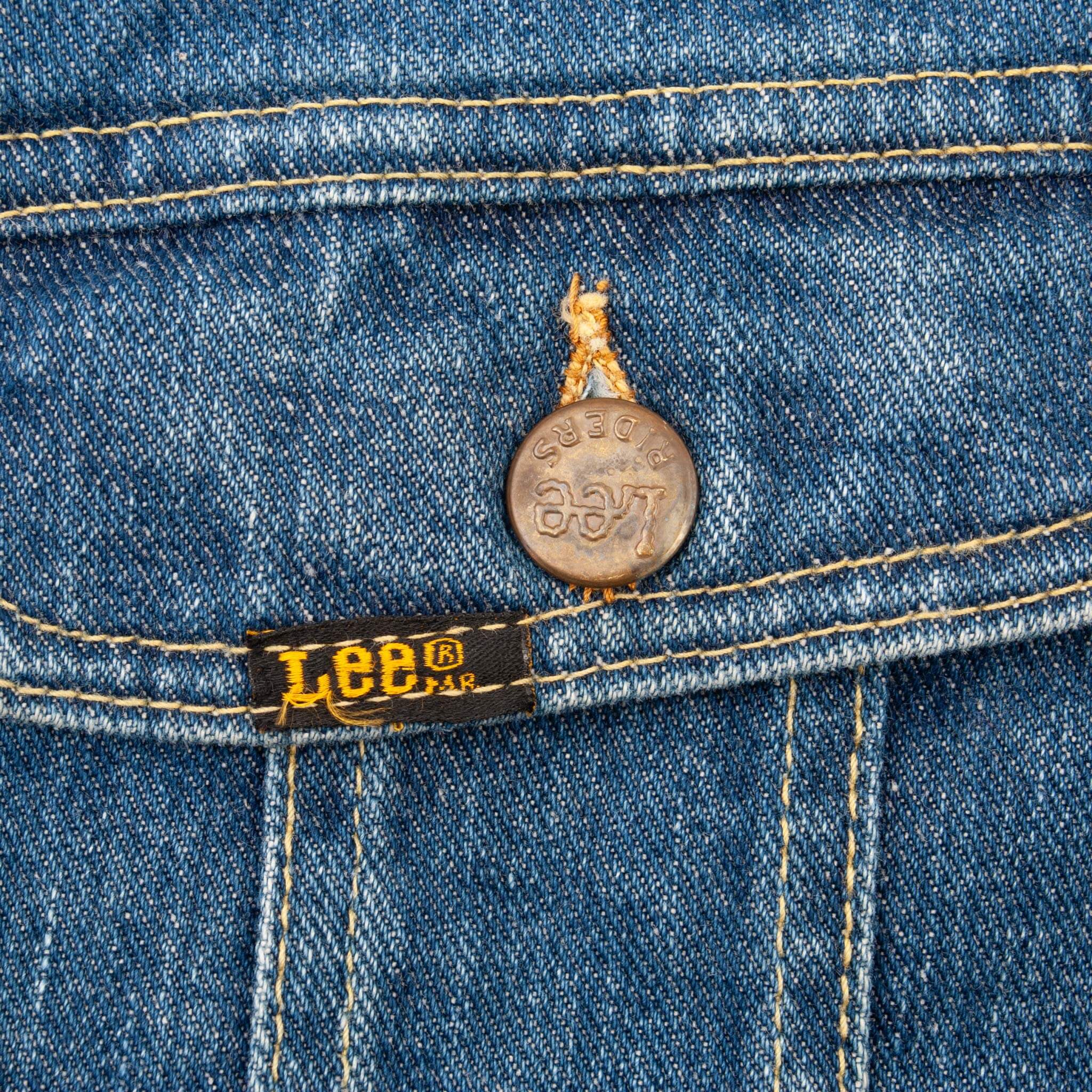 Vintage Lee Pat-153438 Pockets Denim Jacket 1960S Size 46 Made In Usa