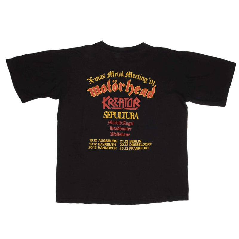 Vintage Motörhead Xmas Metal Meeting 1991 Tee Shirt Size 2XL