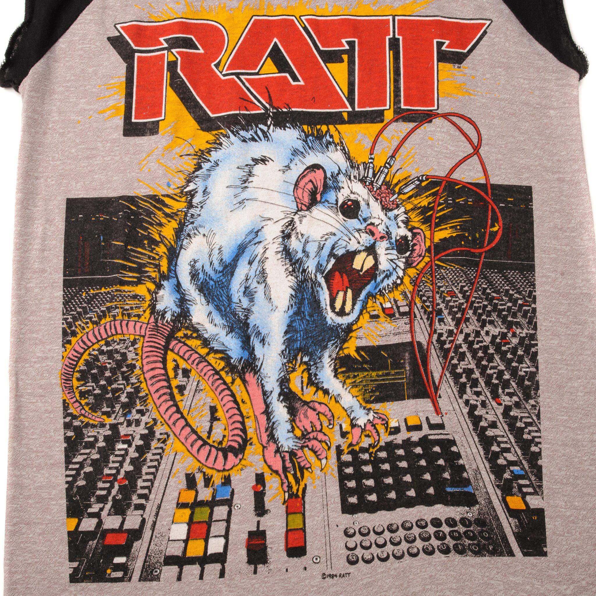 VINTAGE RATT SLEEVELESS TEE SHIRT 1984 SIZE XS MADE IN USA