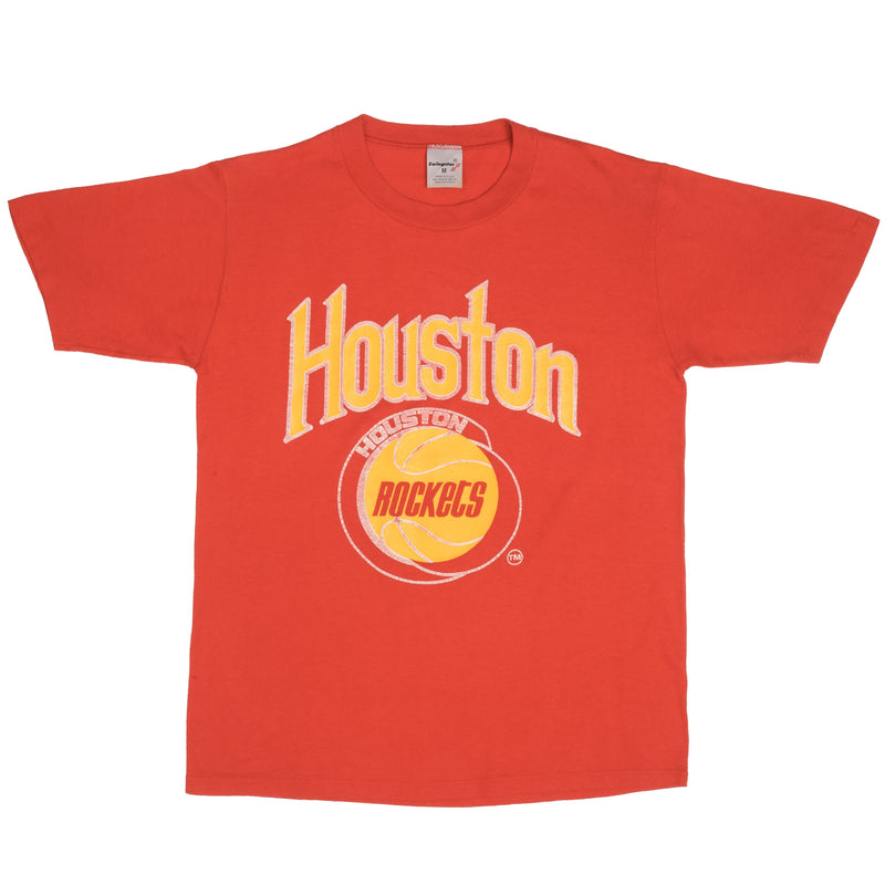 Vintage NBA Houston Rockets 1980s Tee Shirt Size Medium Made In USA With Single Stitch Sleeves