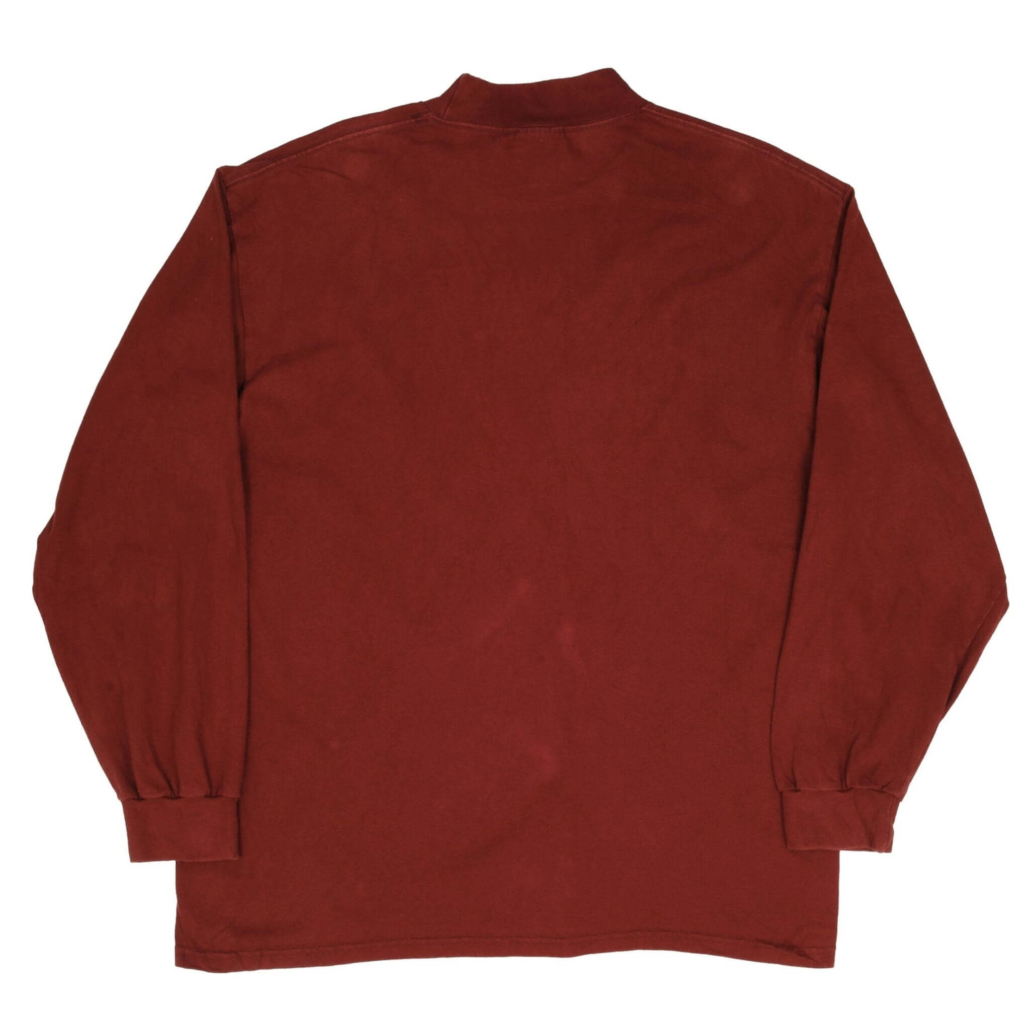 Vintage Nike Long Sleeve Turtle Neck Red Burgundy Heavy Weight Tee Shirt 2000S Size XL