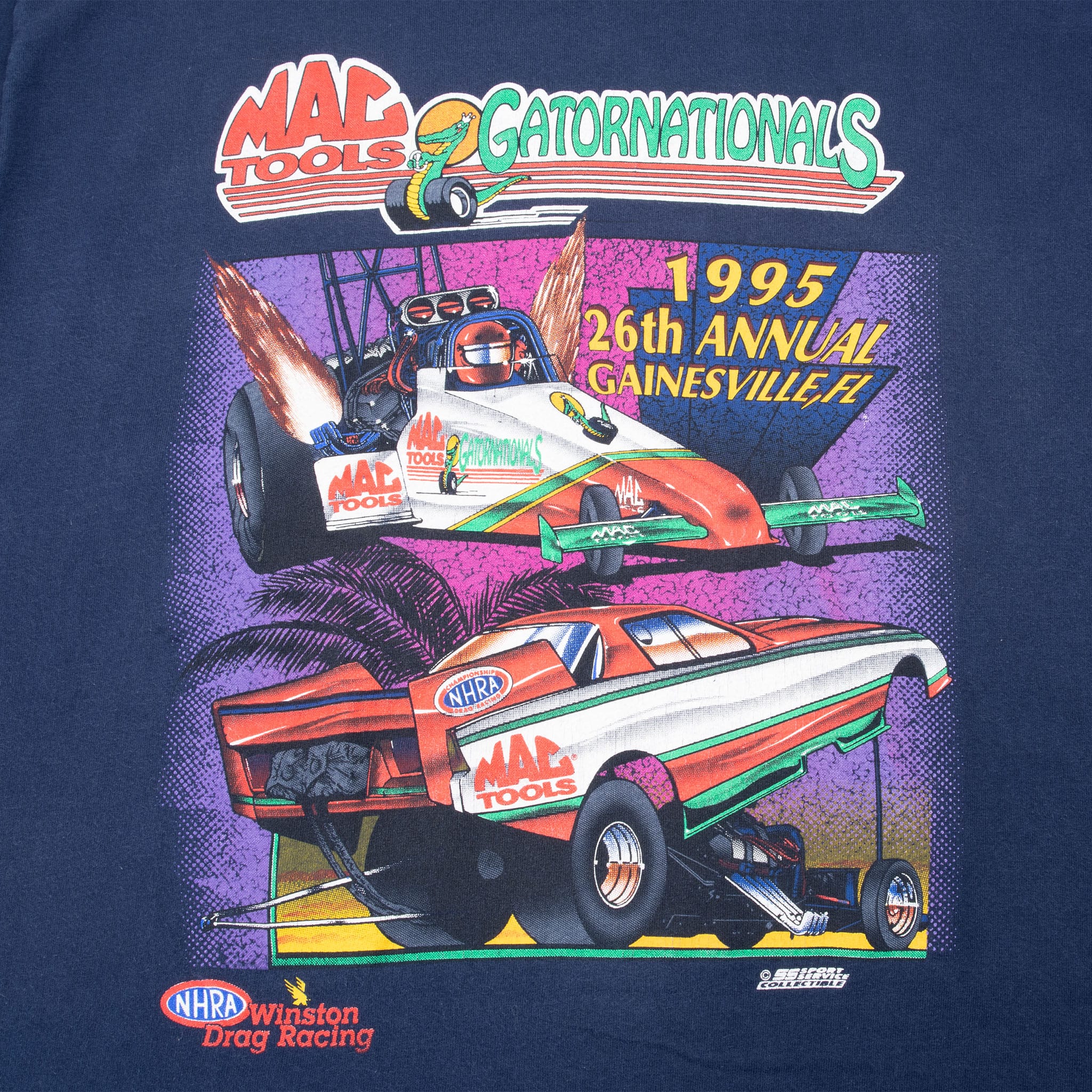 Vintage Nhra Gator & Northwest Nationals 1995 Tee Shirt Xl Made In Usa With Single Stitch Sleeves