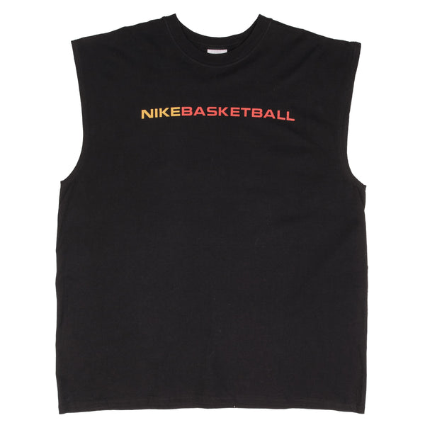 Vintage Nike Basketball Black Tank Top Tee Shirt 1990S Size XL