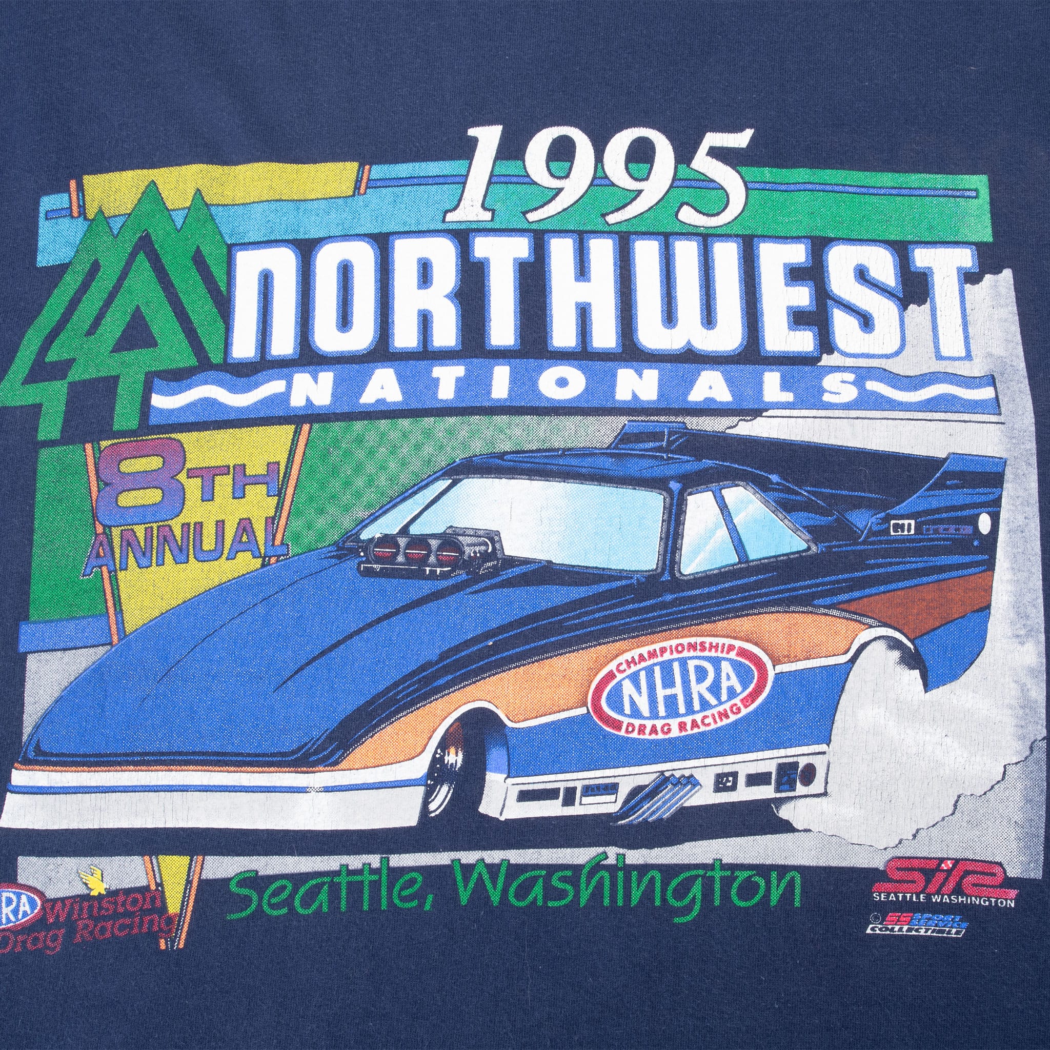 Vintage Nhra Gator & Northwest Nationals 1995 Tee Shirt Xl Made In Usa With Single Stitch Sleeves