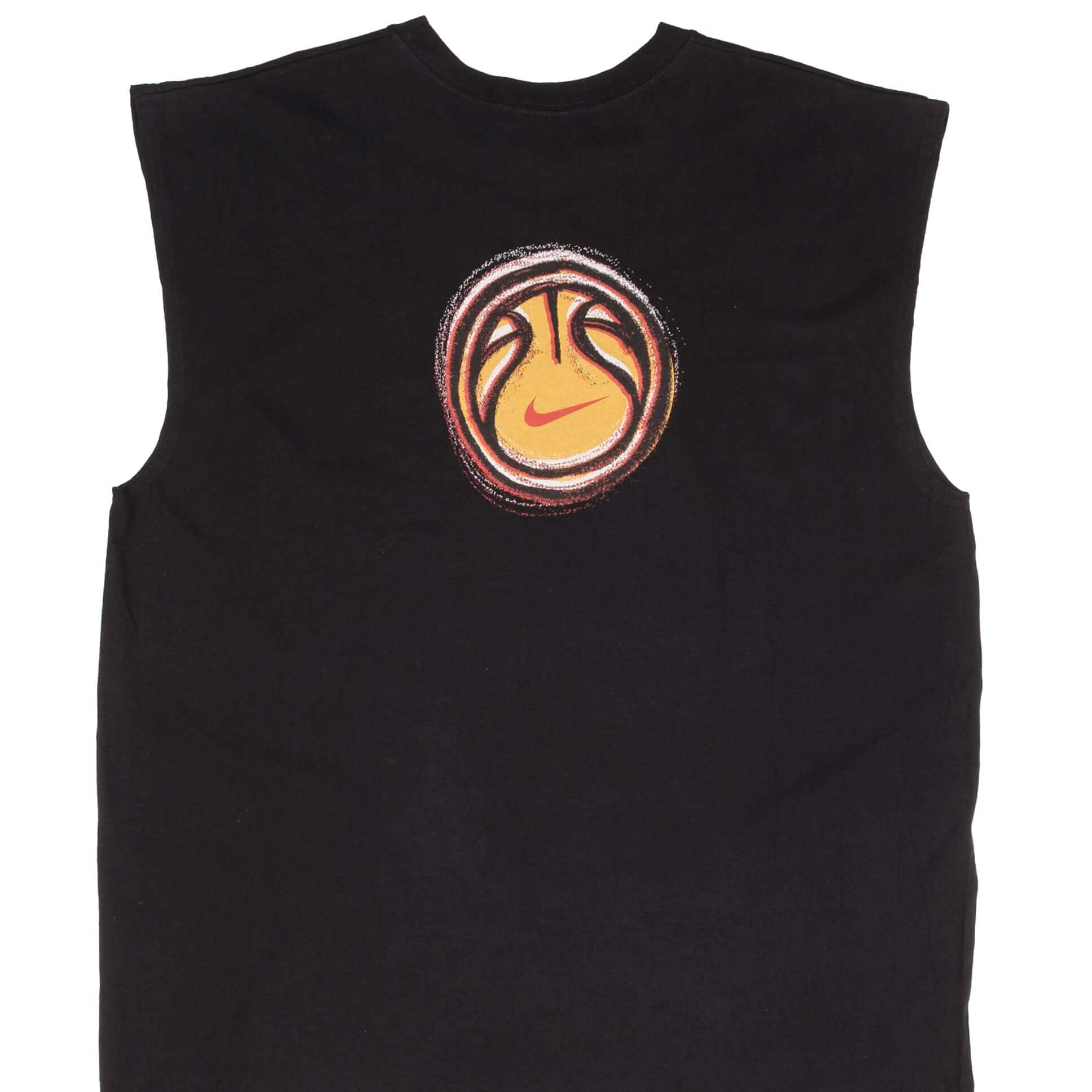 Vintage Nike Basketball Black Tank Top Tee Shirt 1990S Size XL