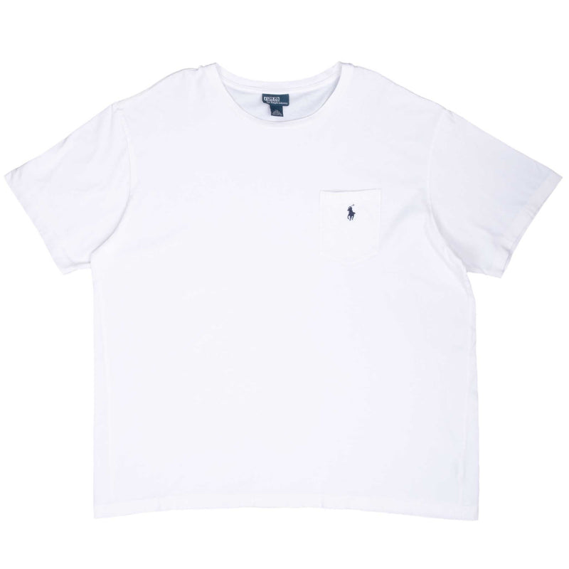 Vintage Polo Ralph Lauren White Pocket Tee Shirt 1990S Size 2XL