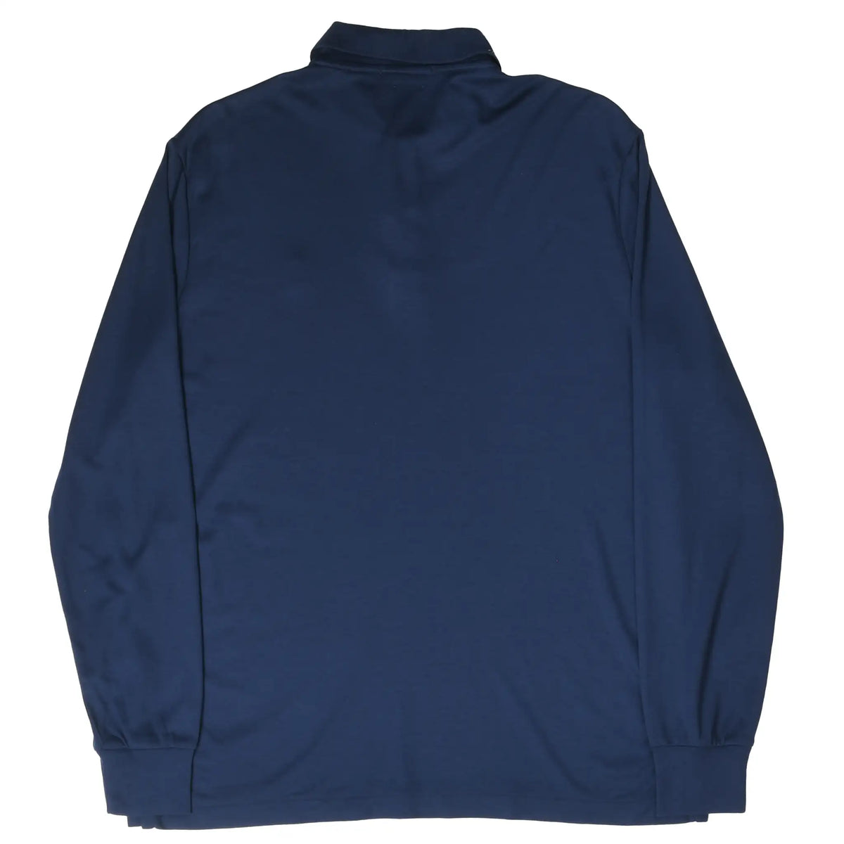 Back of navy blue Polo Ralph Lauren long-sleeve polo shirt