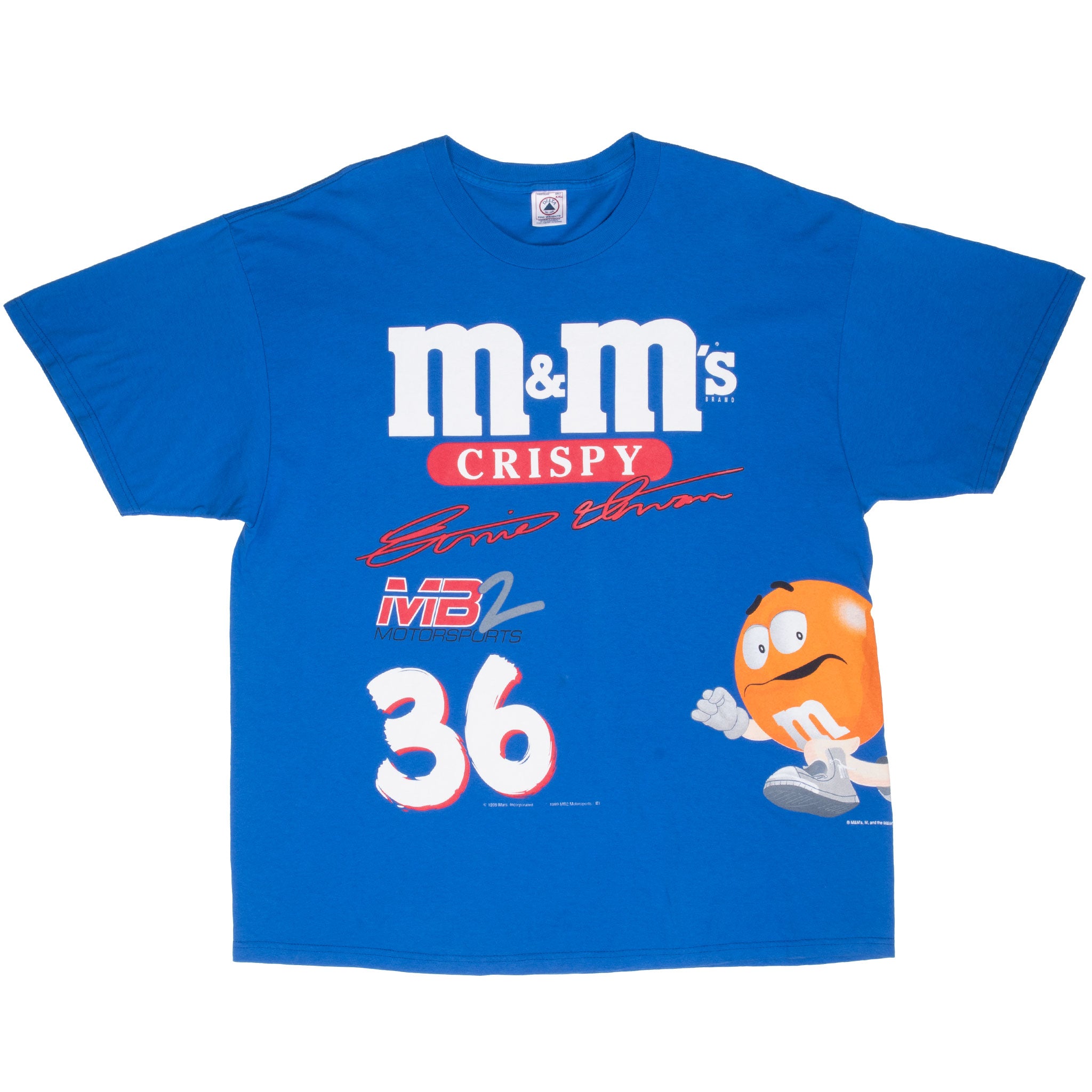Vintage Nascar Ernie Irvan #36 M&amp;Ms 1999 Tee Shirt Size 2XL
