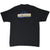 Back of black WCW T-shirt with Goldberg name graphic in gold and gray over a blue design