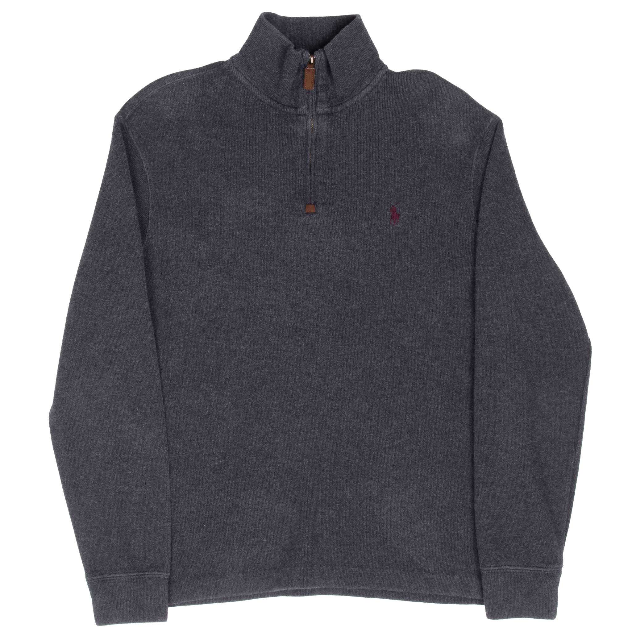 Vintage Polo Ralph Lauren Dark Grey Quarter 1/4 Zip Sweater 1990S Size Small