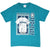 Full front view of teal Seattle Mariners T-shirt with jersey graphic