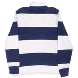Vintage Ralph Lauren Blue And White Striped Rugby Polo Shirt 1990S Size Medium