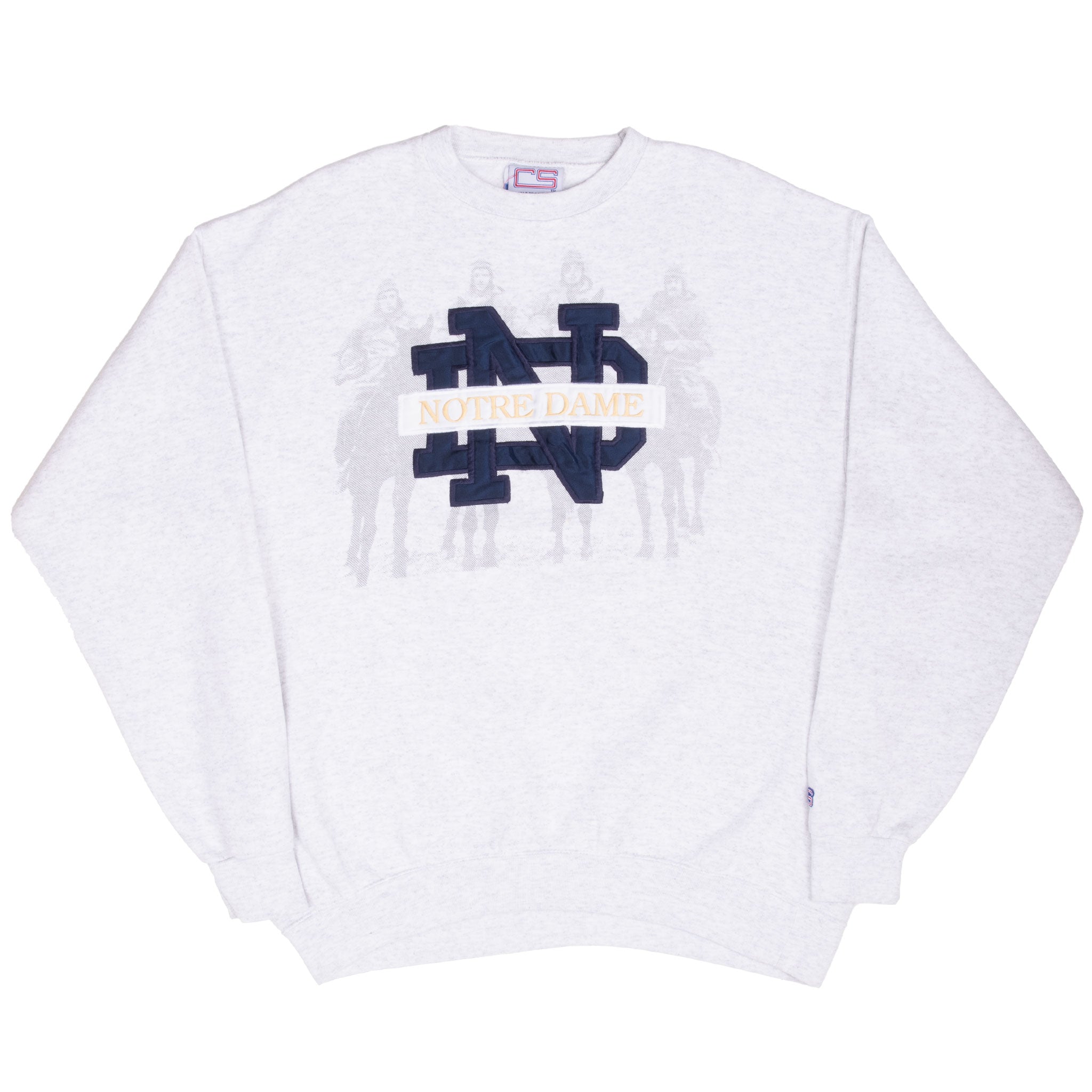 Vintage Ncaa Notre Dame University Embroidered Sweatshirt 1990S Size XL Made In USA