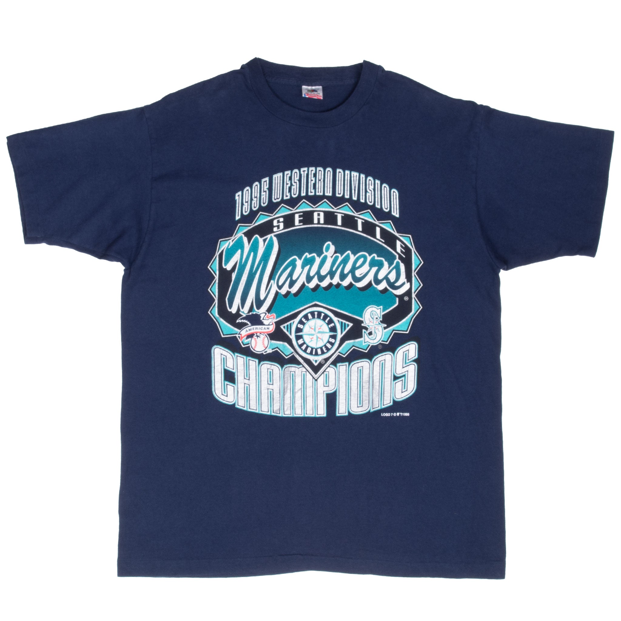 Vintage Mlb Seattle Mariners Western Champion 1995 Tee Shirt Size XL Made In Usa With Single Stitch Sleeves