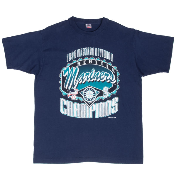 Vintage Mlb Seattle Mariners Western Champion 1995 Tee Shirt Size XL Made In Usa With Single Stitch Sleeves