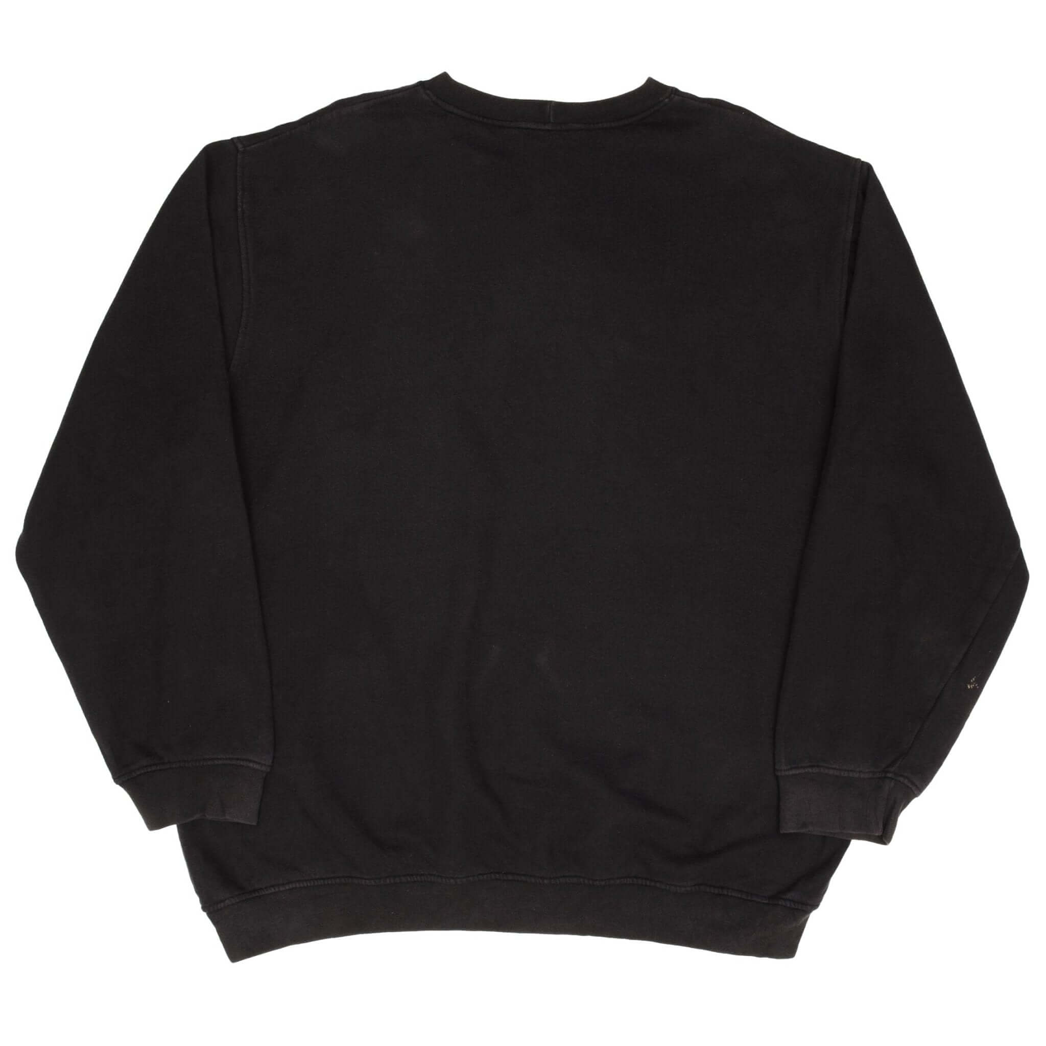 Vintage Nike Swoosh Spellout Black Crewneck Sweatshirt 2000S Size 2XL