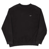 Vintage Black Nike Classic Small Swoosh Sweatshirt 2000s Size XL