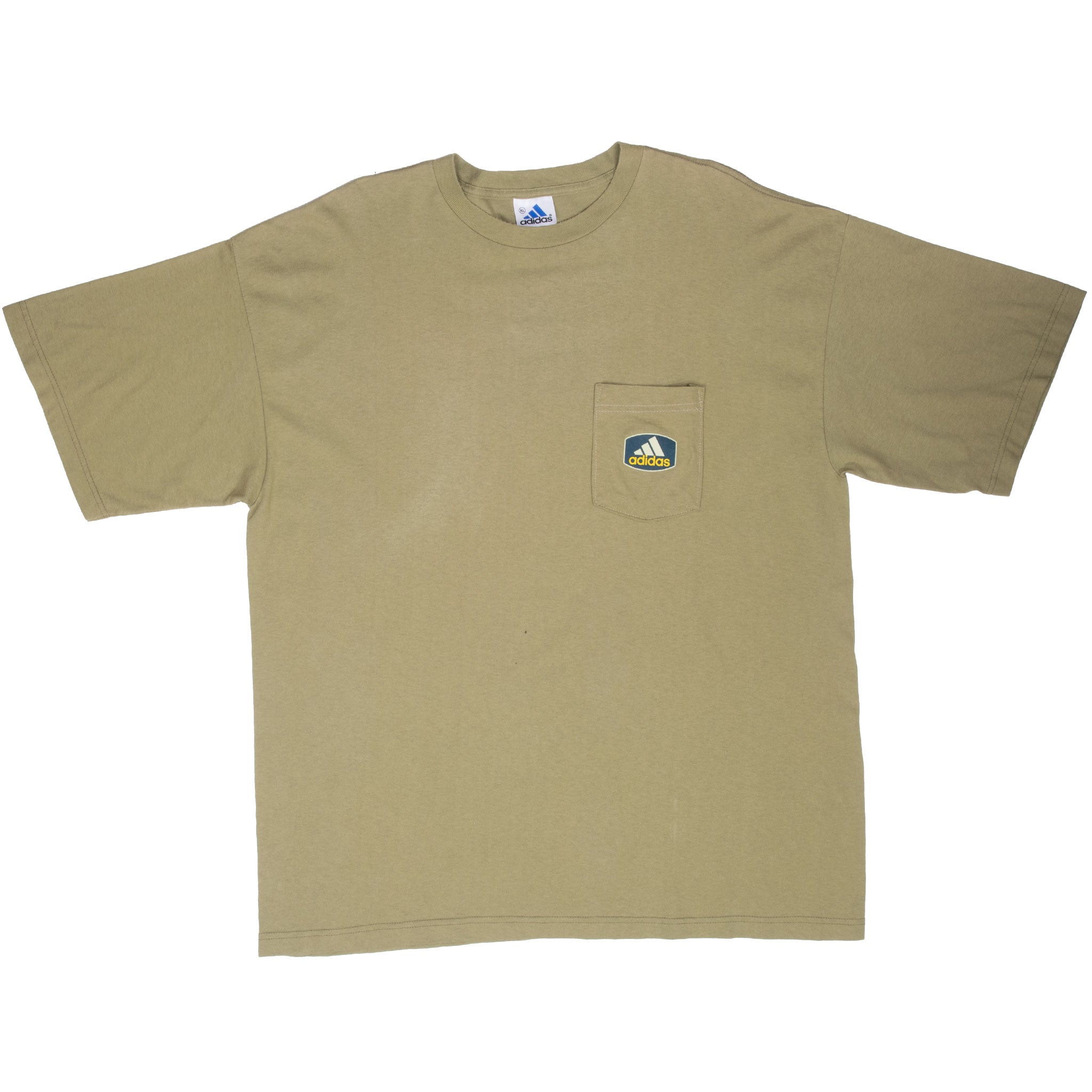 Vintage Adidas Green Pocket Tee Shirt 1990S Size XL Made In Usa