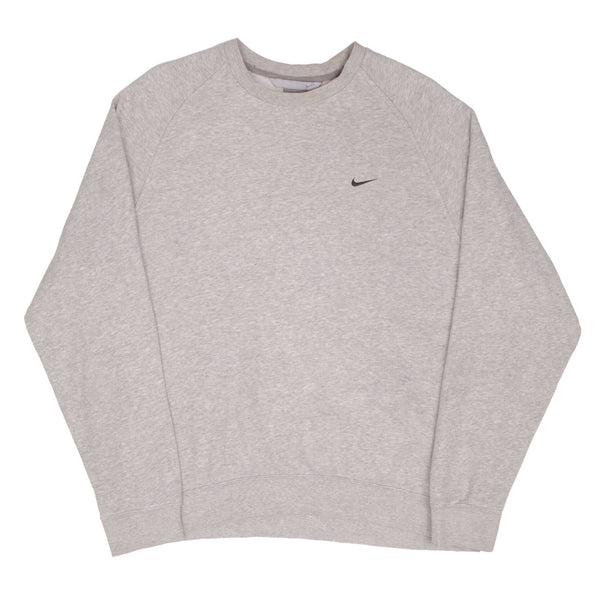 Vintage Nike Classic Swoosh Gray Crewneck Sweatshirt 2000S Size Large