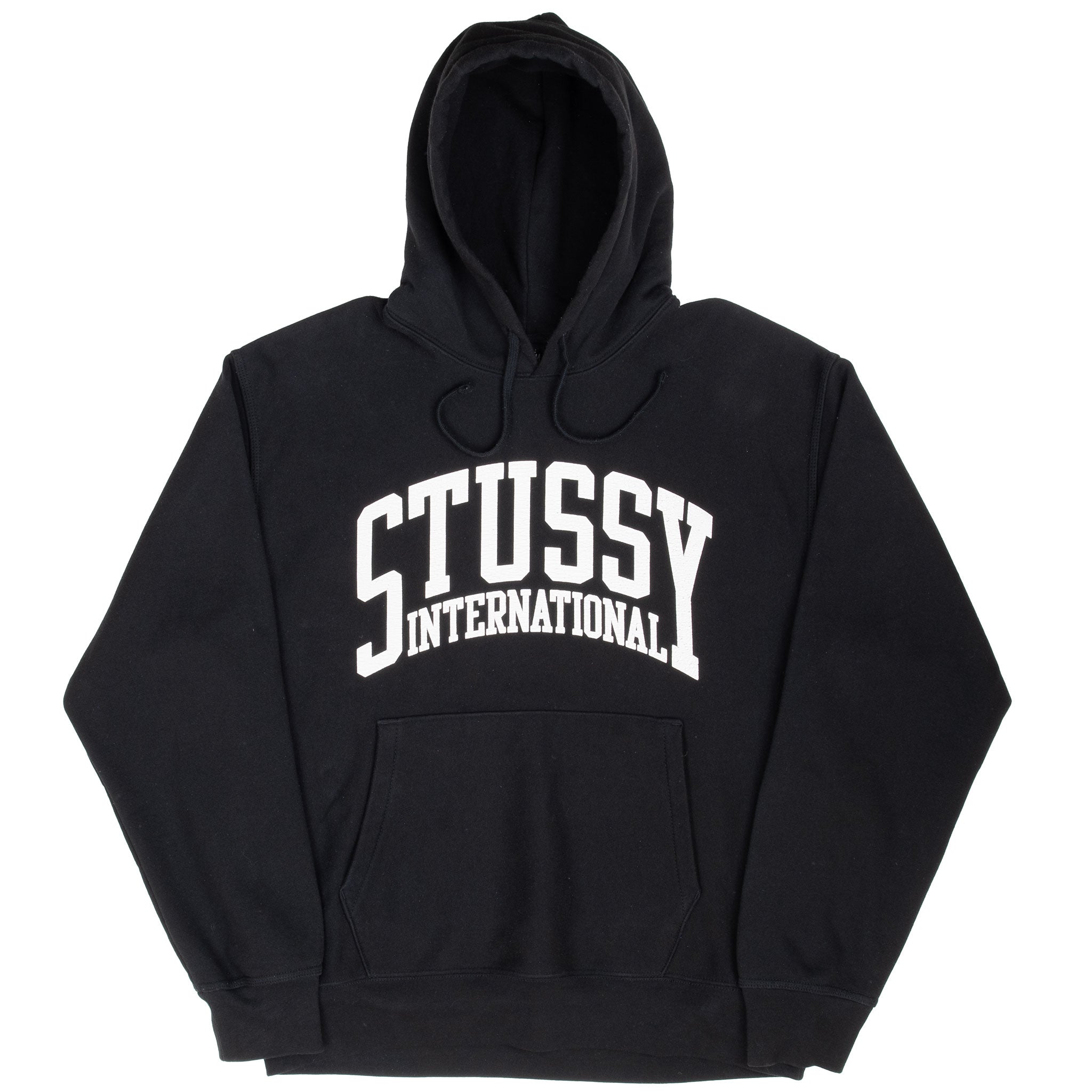 Vintage Stussy International Black Hoodie Sweatshirt Size Large