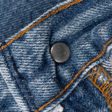 Beautiful Indigo Levis 501 Jeans 1980s Made in USA with Medium Wash

Size on tag 52X30 actual size 48X27

Back Button #524