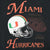 Close-up of Miami Hurricanes helmet and football front graphic