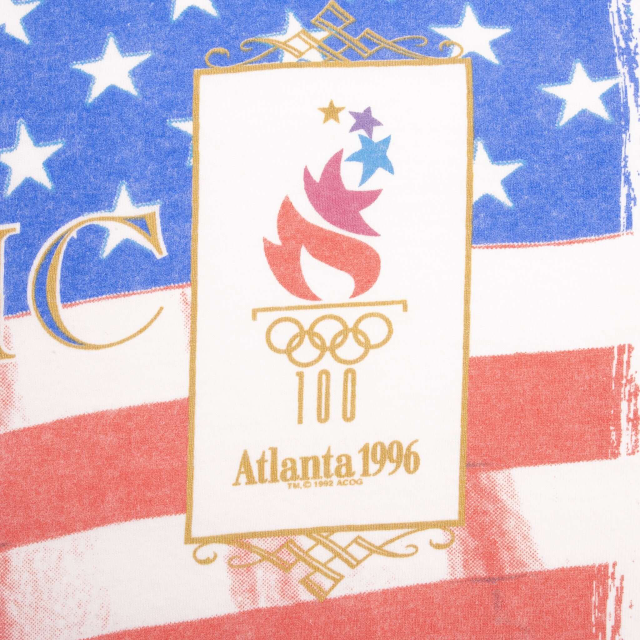 Vintage Atlanta Centennial Olympic Games 1996 Tee Shirt Size Large With Single Stitch Sleeves