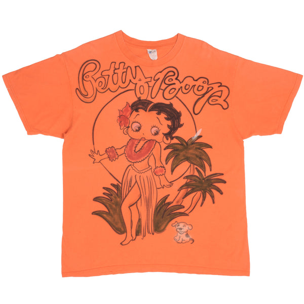 VINTAGE HAWAIIAN BETTY BOOP ALL OVER PRINT AIRBRUSHED TEE SHIRT 2000S SIZE XL